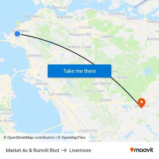 Market Av & Rumrill Blvd to Livermore map