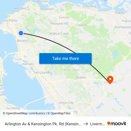 Arlington Av & Kensington Pk. Rd (Kensington Lib.) to Livermore map