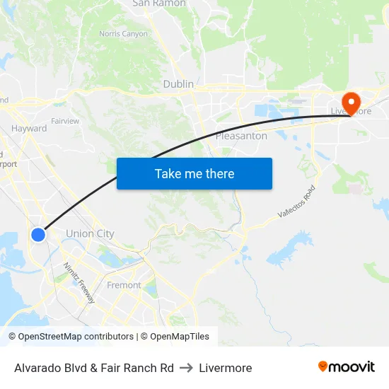 Alvarado Blvd & Fair Ranch Rd to Livermore map
