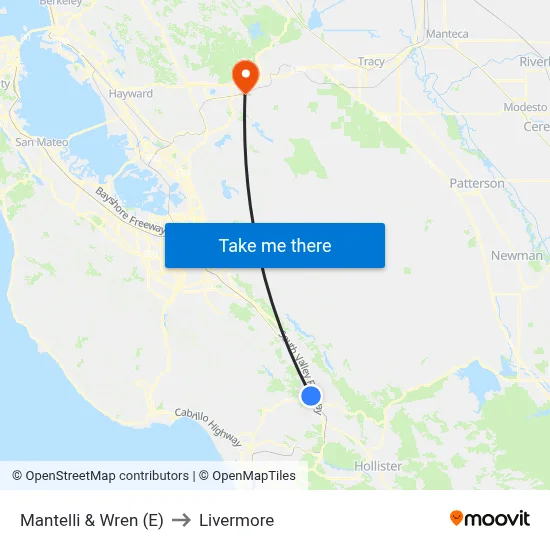 Mantelli & Wren (E) to Livermore map