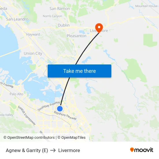 Agnew & Garrity (E) to Livermore map