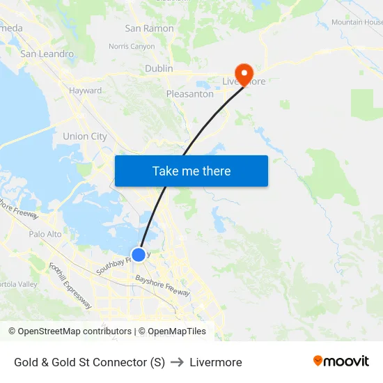 Gold & Gold St Connector (S) to Livermore map