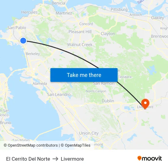 El Cerrito Del Norte to Livermore map