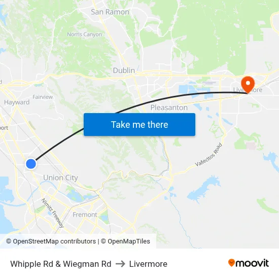 Whipple Rd & Wiegman Rd to Livermore map