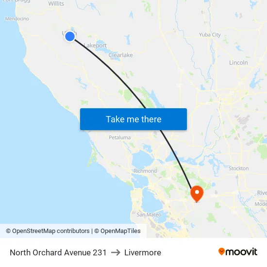 North Orchard Avenue 231 to Livermore map