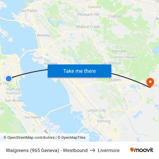 Walgreens (965 Geneva) - Westbound to Livermore map