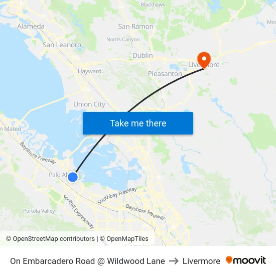 On Embarcadero Road @ Wildwood Lane to Livermore map