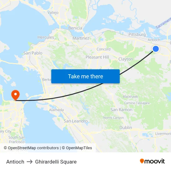Antioch to Ghirardelli Square map