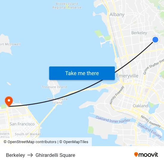 Berkeley to Ghirardelli Square map