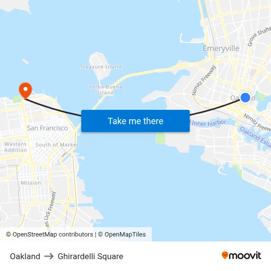 Oakland to Ghirardelli Square map