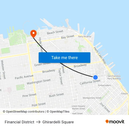Financial District to Ghirardelli Square map