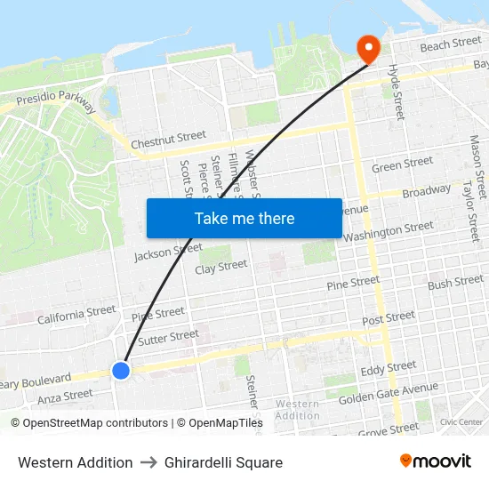 Western Addition to Ghirardelli Square map