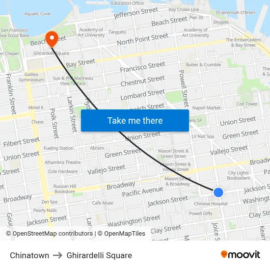 Chinatown to Ghirardelli Square map