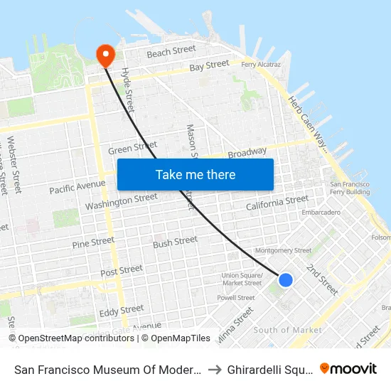 San Francisco Museum Of Modern Art to Ghirardelli Square map