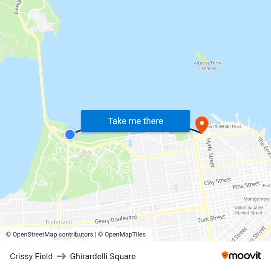Crissy Field to Ghirardelli Square map