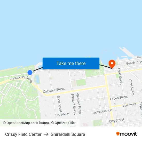 Crissy Field Center to Ghirardelli Square map