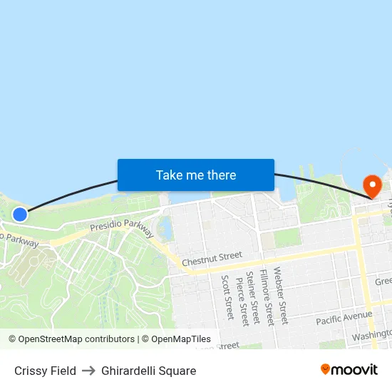 Crissy Field to Ghirardelli Square map