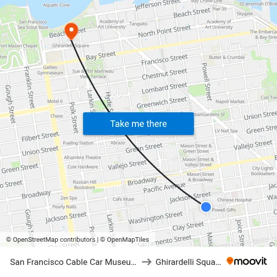 San Francisco Cable Car Museum to Ghirardelli Square map