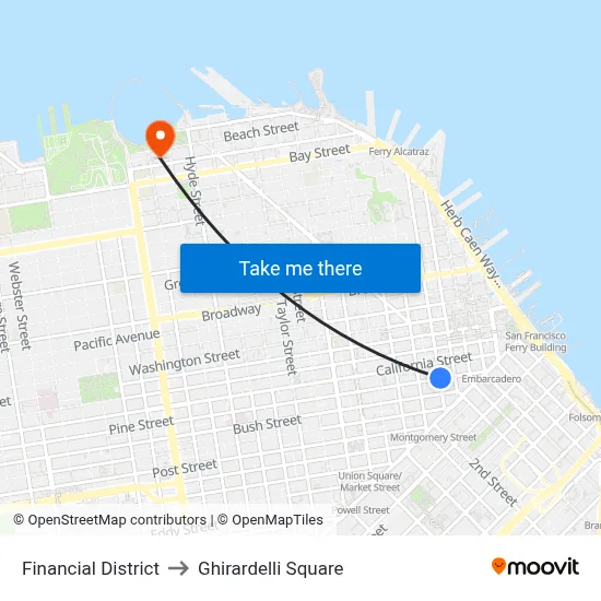 Financial District to Ghirardelli Square map