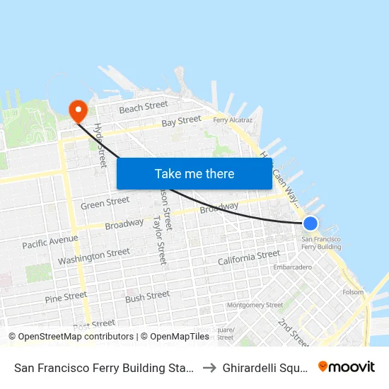 San Francisco Ferry Building Station to Ghirardelli Square map
