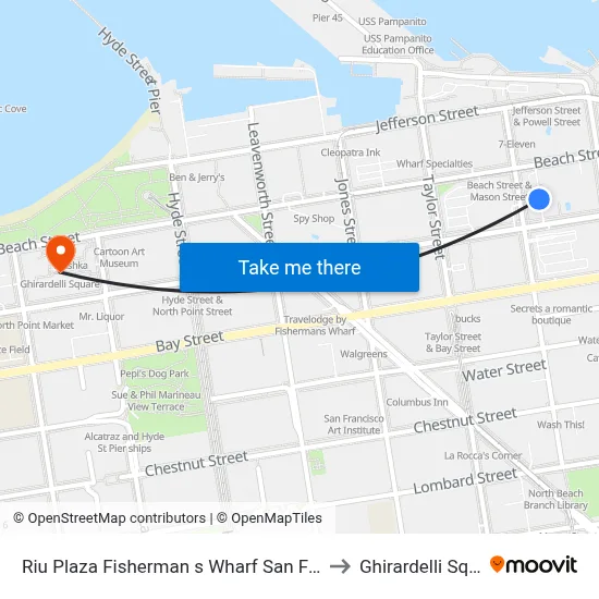 Riu Plaza Fisherman s Wharf San Francisco to Ghirardelli Square map