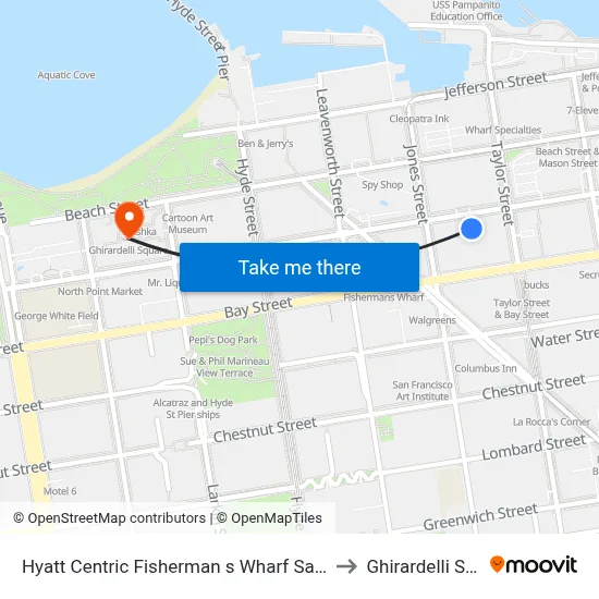 Hyatt Centric Fisherman s Wharf San Francisco to Ghirardelli Square map