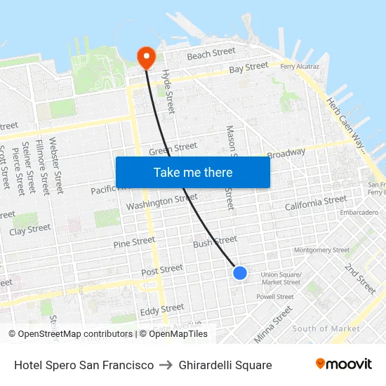 Hotel Spero San Francisco to Ghirardelli Square map