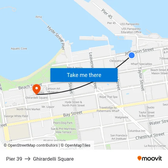 Pier 39 to Ghirardelli Square map