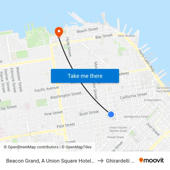 Beacon Grand, A Union Square Hotel, San Francisco to Ghirardelli Square map