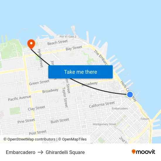 Embarcadero to Ghirardelli Square map