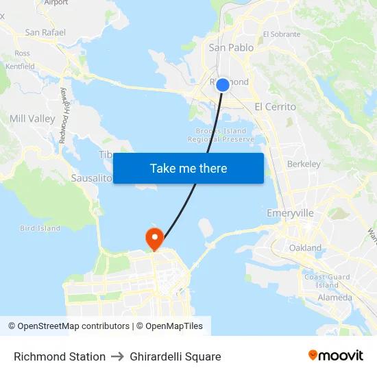 Richmond Station to Ghirardelli Square map