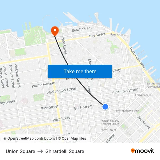 Union Square to Ghirardelli Square map