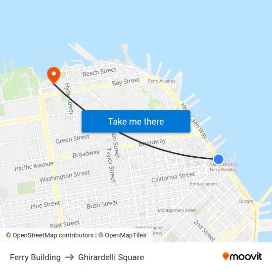 Ferry Building to Ghirardelli Square map