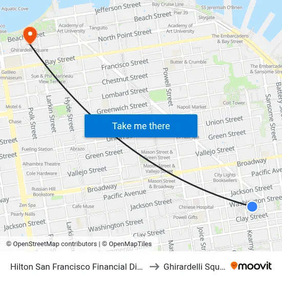 Hilton San Francisco Financial District to Ghirardelli Square map
