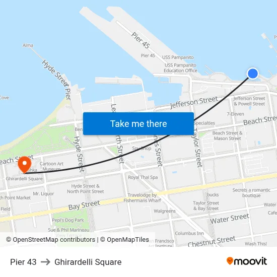 Pier 43 to Ghirardelli Square map