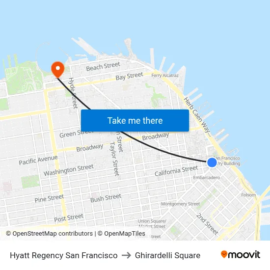 Hyatt Regency San Francisco to Ghirardelli Square map
