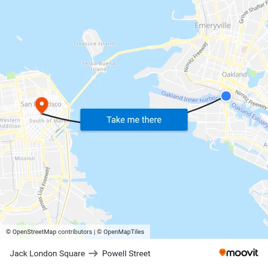 Jack London Square to Powell Street map