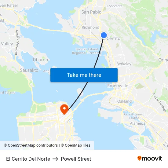El Cerrito Del Norte to Powell Street map