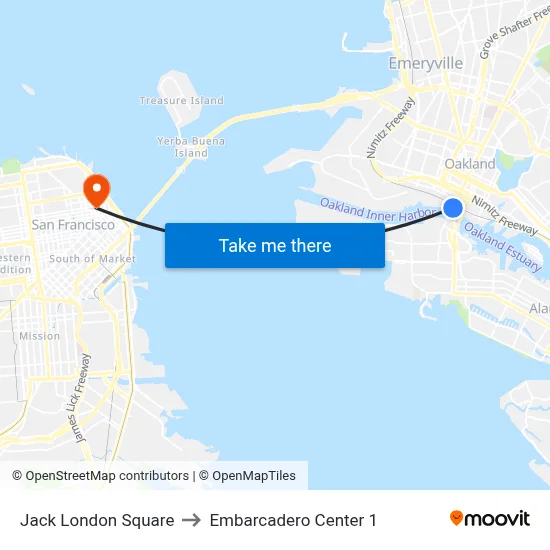 Jack London Square to Embarcadero Center 1 map