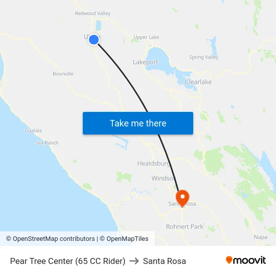 Pear Tree Center (65 CC Rider) to Santa Rosa map