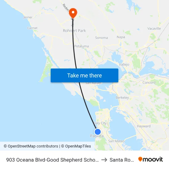 903 Oceana Blvd-Good Shepherd School to Santa Rosa map