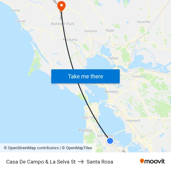 Casa De Campo & La Selva St to Santa Rosa map