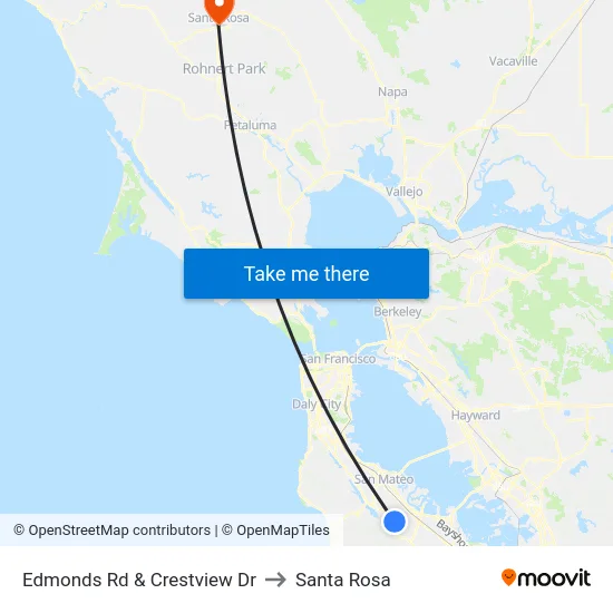 Edmonds Rd & Crestview Dr to Santa Rosa map