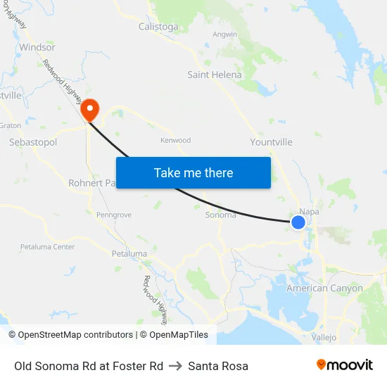 Old Sonoma Rd at Foster Rd to Santa Rosa map