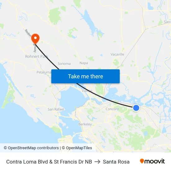 Contra Loma Blvd & St Francis Dr NB to Santa Rosa map