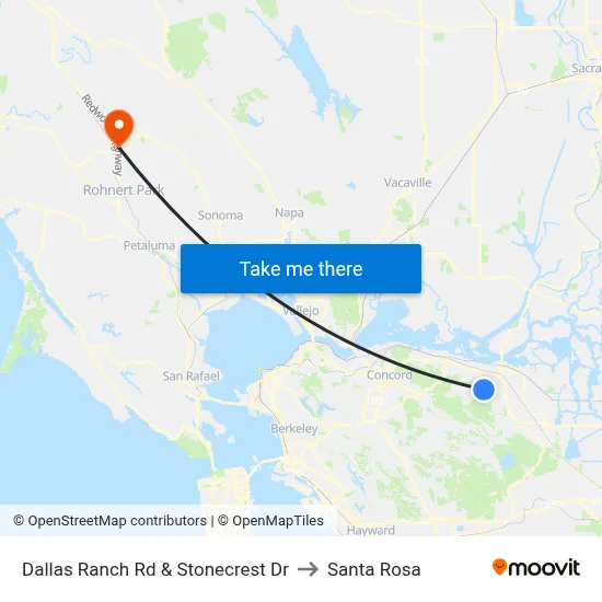 Dallas Ranch Rd & Stonecrest Dr to Santa Rosa map