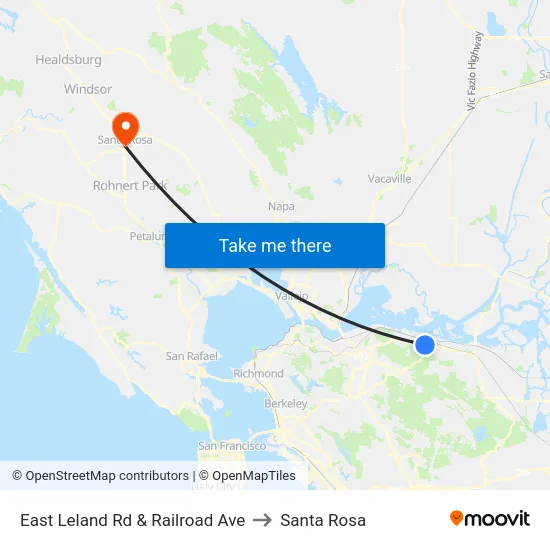 East Leland Rd & Railroad Ave to Santa Rosa map