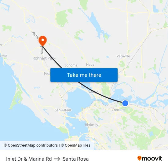 Inlet Dr & Marina Rd to Santa Rosa map