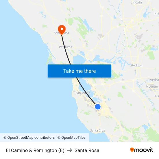 El Camino & Remington (E) to Santa Rosa map