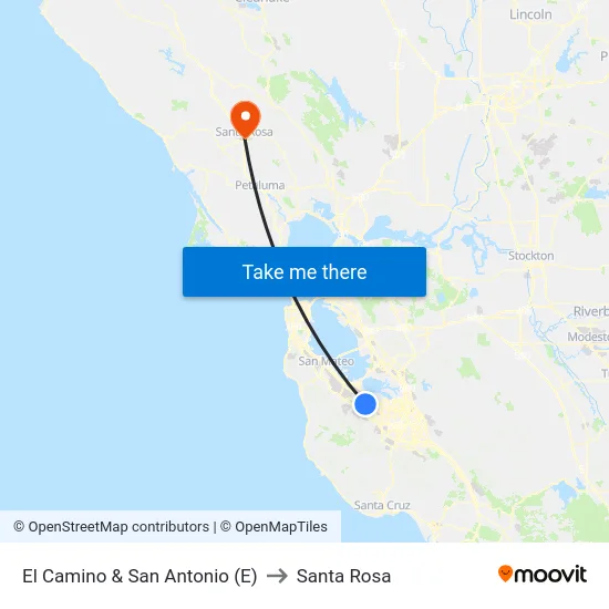 El Camino & San Antonio (E) to Santa Rosa map